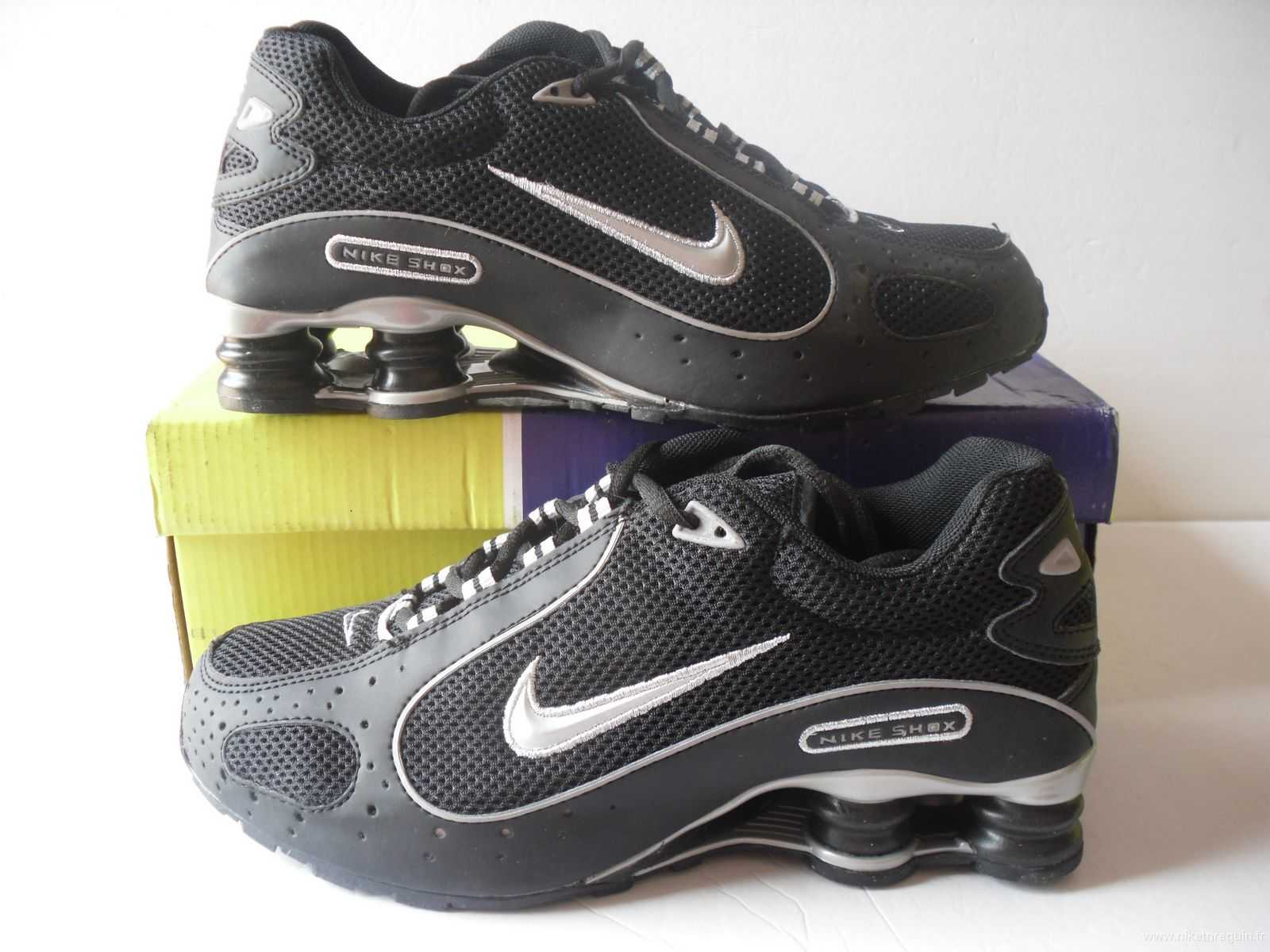 Argentee Et Noire Nike Shox R4 Demon